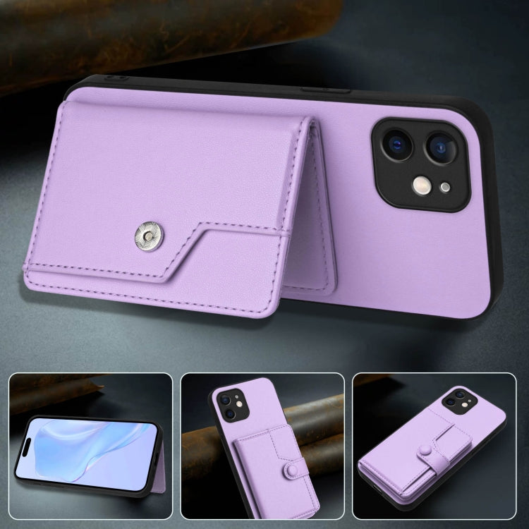 For iPhone 11 Button Card Bag RFID Anti-theft Phone Case