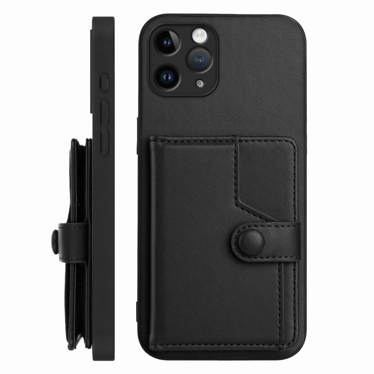 For iPhone 11 Pro Button Card Bag RFID Anti-theft Phone Case