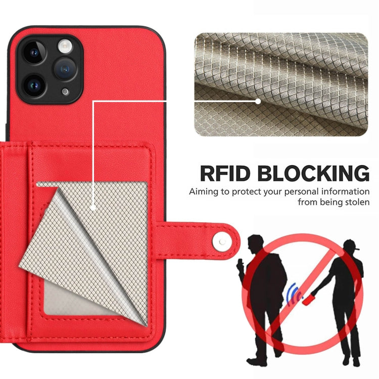 For iPhone 11 Pro Button Card Bag RFID Anti-theft Phone Case