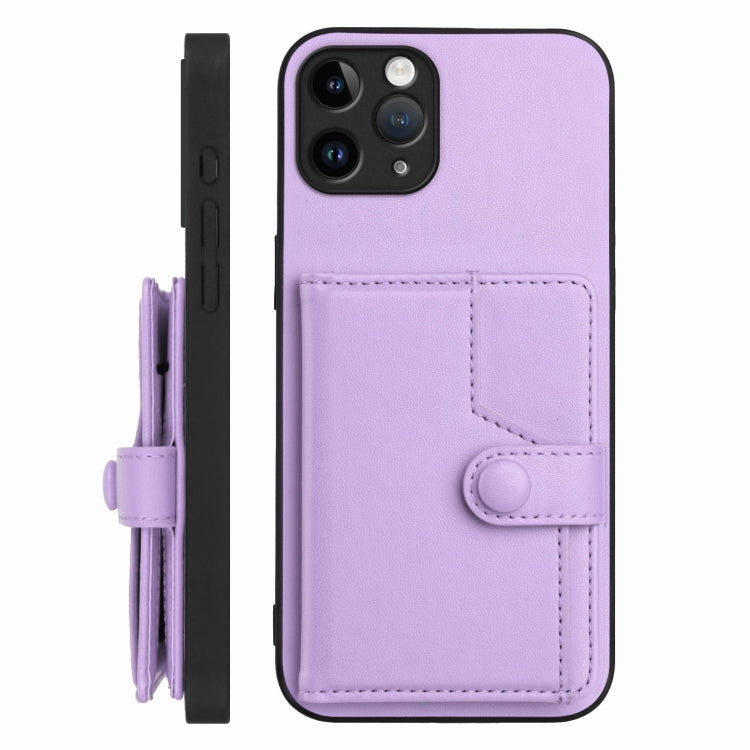 For iPhone 11 Pro Button Card Bag RFID Anti-theft Phone Case