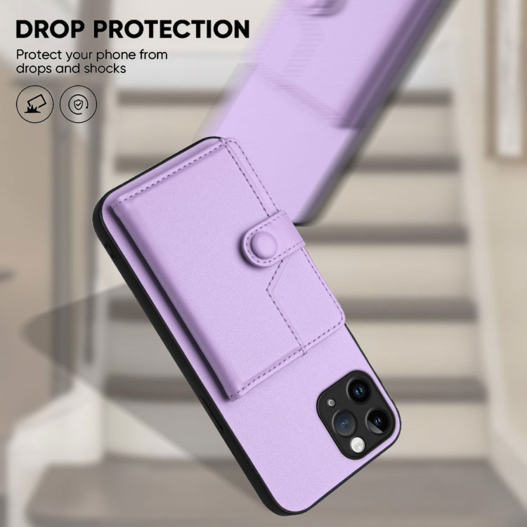 For iPhone 11 Pro Button Card Bag RFID Anti-theft Phone Case