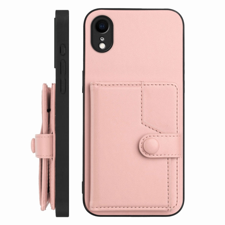 For iPhone XR Button Card Bag RFID Anti-theft Phone Case