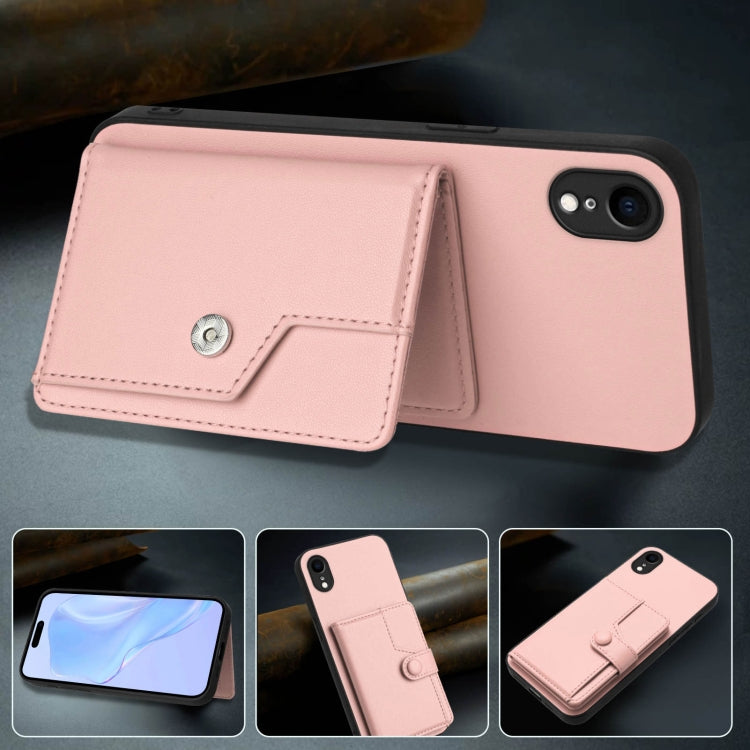 For iPhone XR Button Card Bag RFID Anti-theft Phone Case