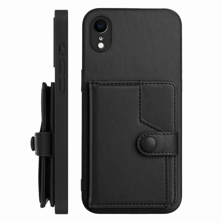 For iPhone XR Button Card Bag RFID Anti-theft Phone Case