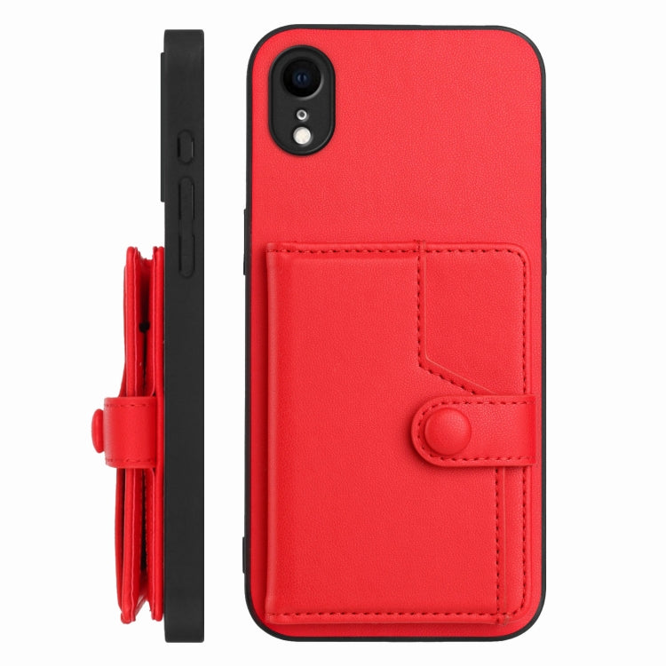 For iPhone XR Button Card Bag RFID Anti-theft Phone Case