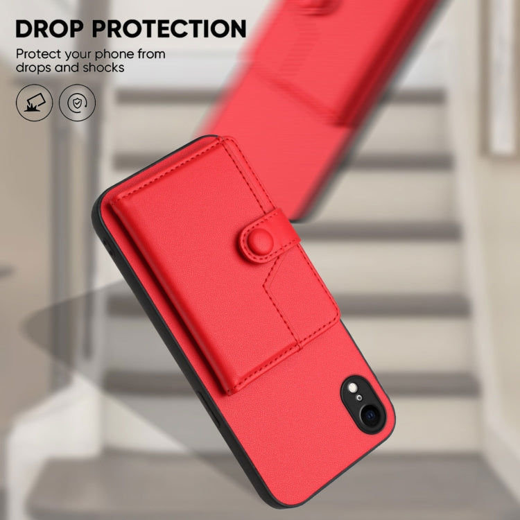 For iPhone XR Button Card Bag RFID Anti-theft Phone Case