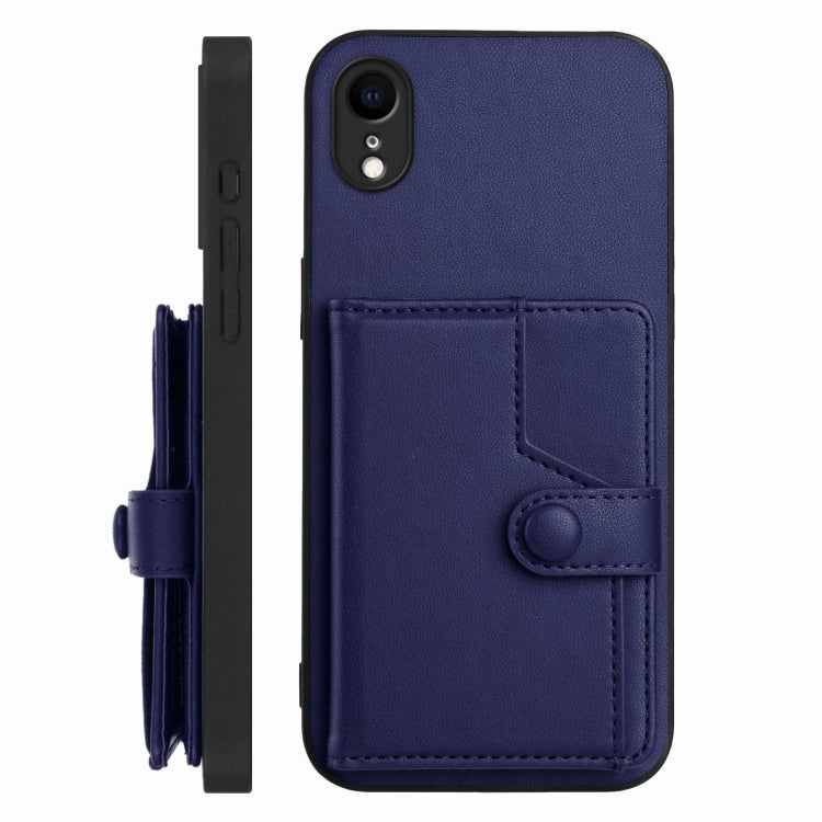 For iPhone XR Button Card Bag RFID Anti-theft Phone Case