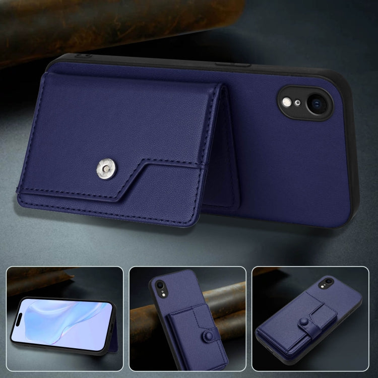 For iPhone XR Button Card Bag RFID Anti-theft Phone Case