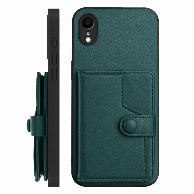 For iPhone XR Button Card Bag RFID Anti-theft Phone Case