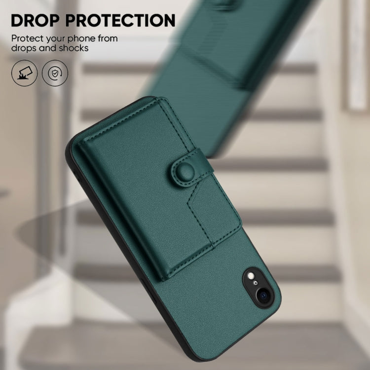 For iPhone XR Button Card Bag RFID Anti-theft Phone Case