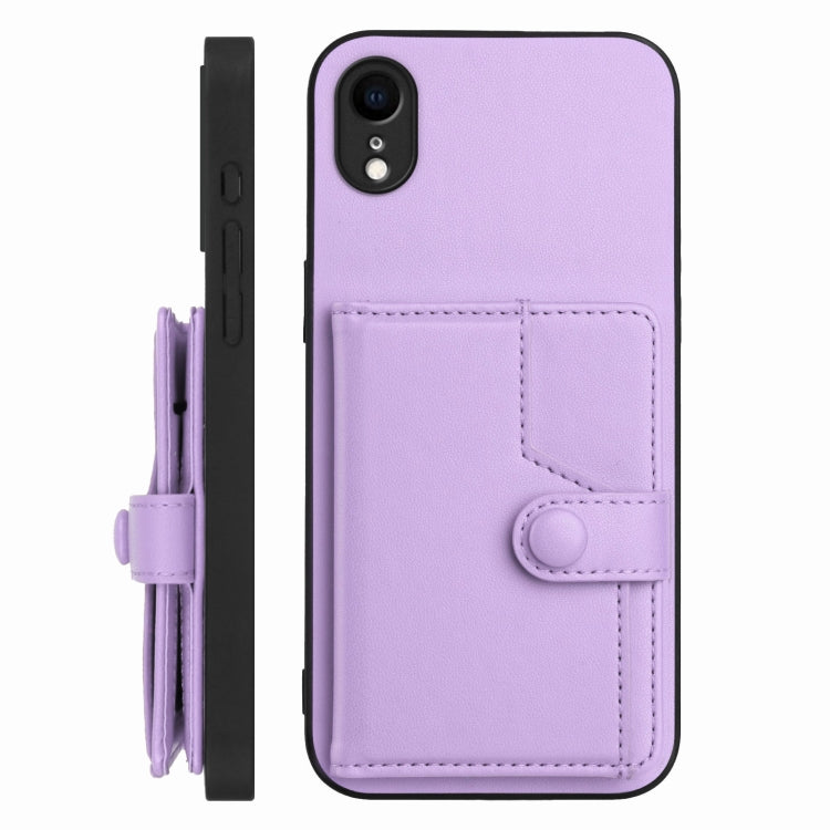 For iPhone XR Button Card Bag RFID Anti-theft Phone Case