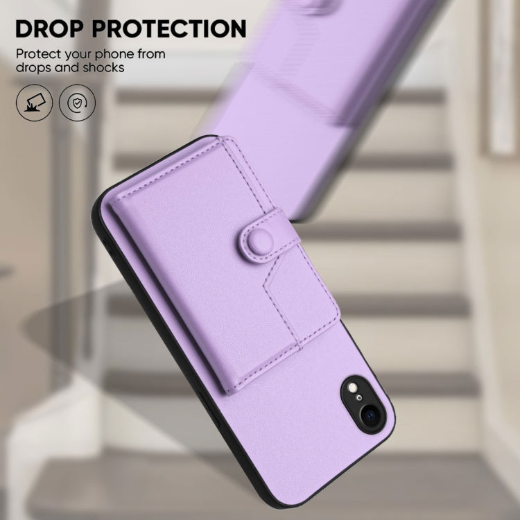 For iPhone XR Button Card Bag RFID Anti-theft Phone Case