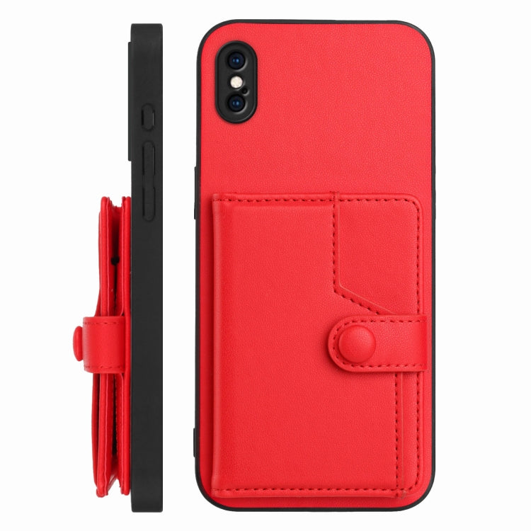 For iPhone XS Max Button Card Bag RFID Anti-theft Phone Case