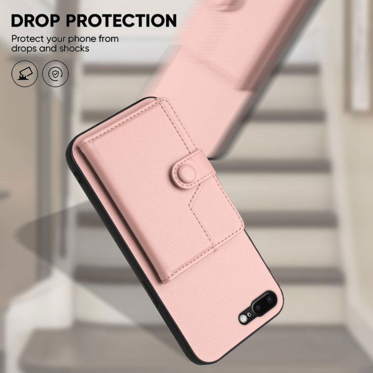 For iPhone 8 Plus / 7 Plus Button Card Bag RFID Anti-theft Phone Case