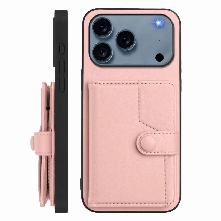 For iPhone 17 Pro Max Button Card Bag RFID Anti-theft Phone Case