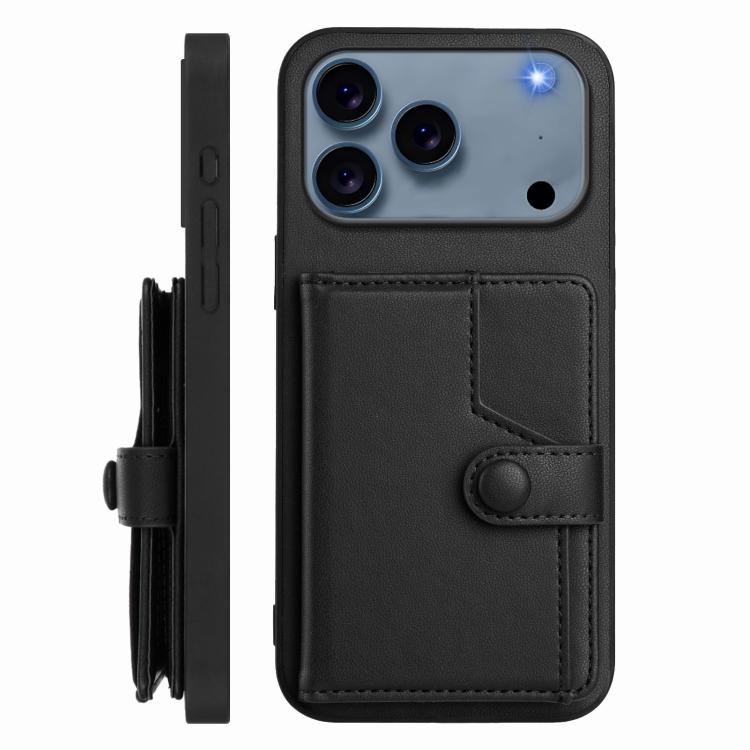 For iPhone 17 Pro Max Button Card Bag RFID Anti-theft Phone Case