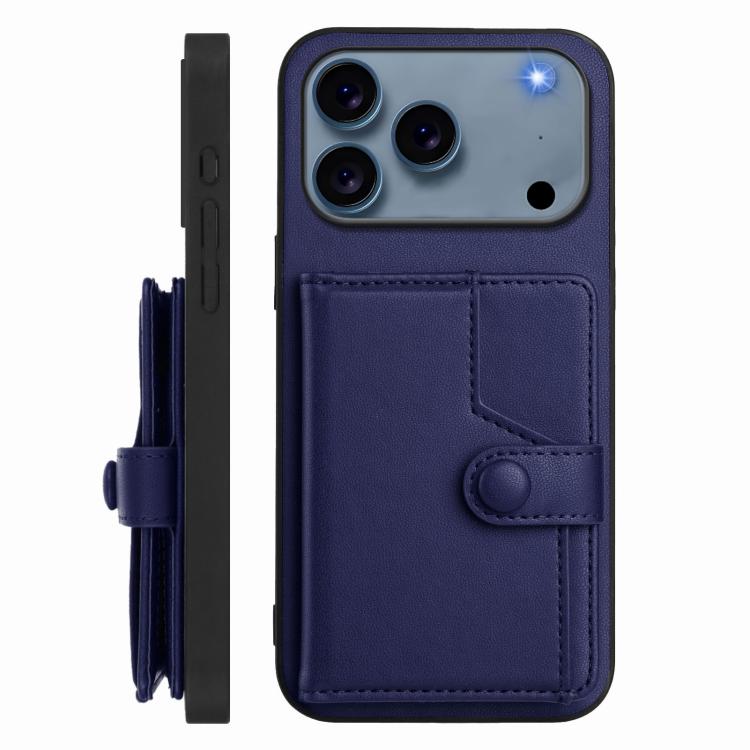 For iPhone 17 Pro Max Button Card Bag RFID Anti-theft Phone Case