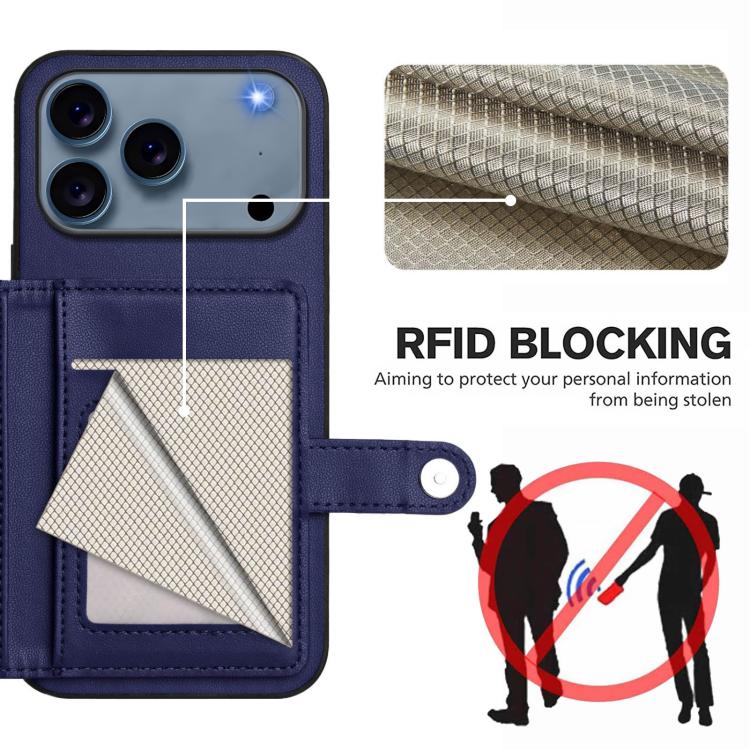 For iPhone 17 Pro Max Button Card Bag RFID Anti-theft Phone Case