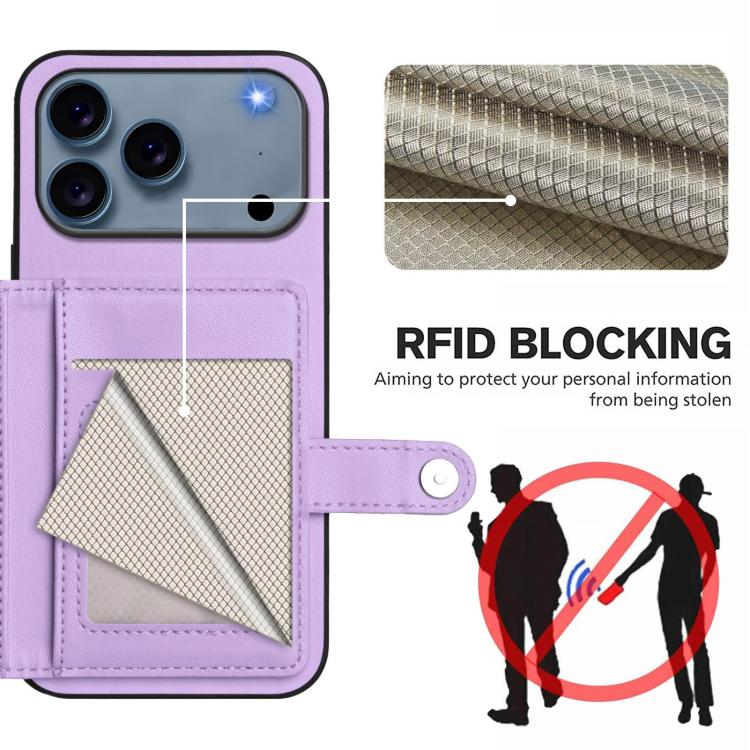 For iPhone 17 Pro Max Button Card Bag RFID Anti-theft Phone Case