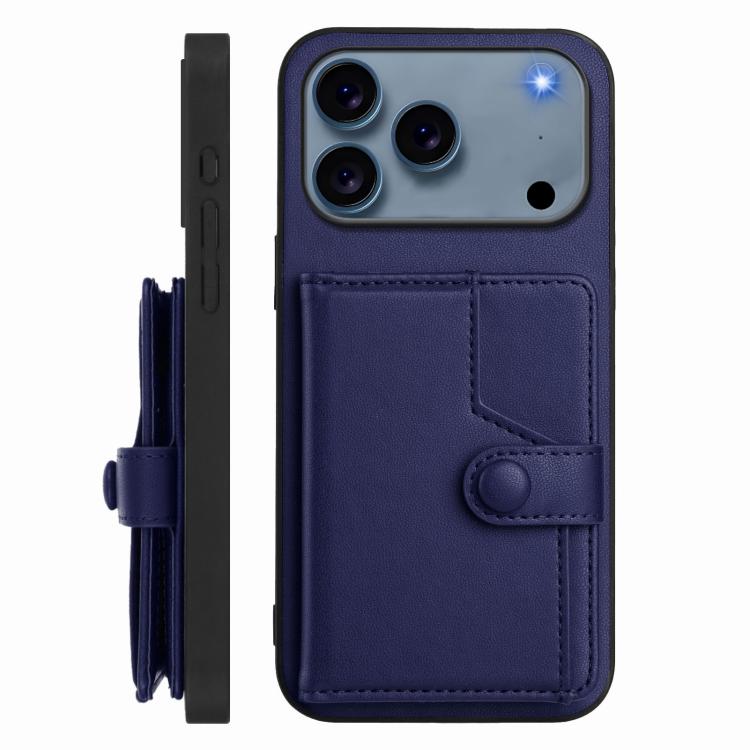 For iPhone 17 Pro Button Card Bag RFID Anti-theft Phone Case