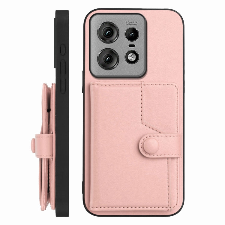 For Motorola Edge 50 Pro Button Card Bag RFID Anti-theft Phone Case