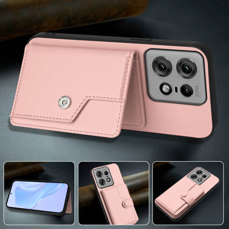 For Motorola Edge 50 Pro Button Card Bag RFID Anti-theft Phone Case