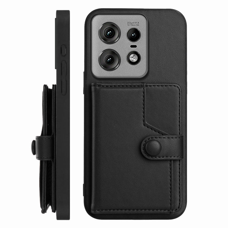 For Motorola Edge 50 Pro Button Card Bag RFID Anti-theft Phone Case