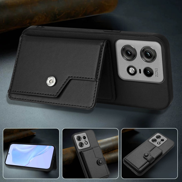 For Motorola Edge 50 Pro Button Card Bag RFID Anti-theft Phone Case