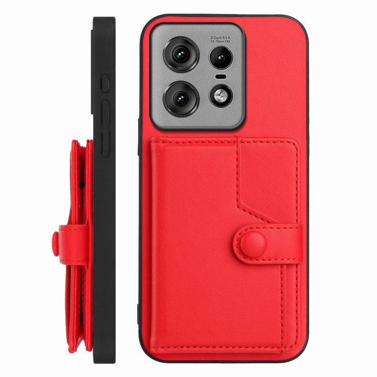 For Motorola Edge 50 Pro Button Card Bag RFID Anti-theft Phone Case