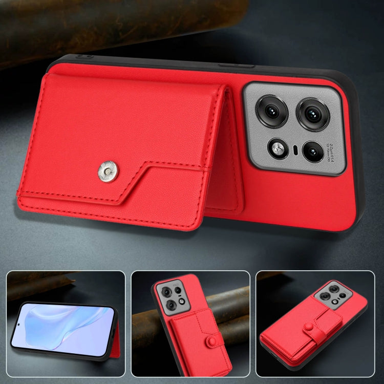 For Motorola Edge 50 Pro Button Card Bag RFID Anti-theft Phone Case