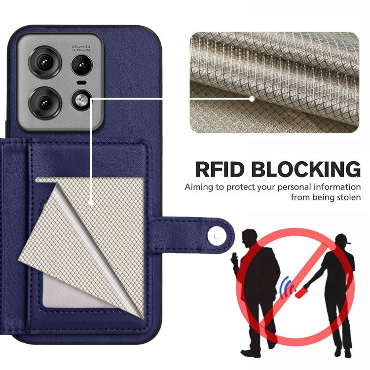 For Motorola Edge 50 Pro Button Card Bag RFID Anti-theft Phone Case