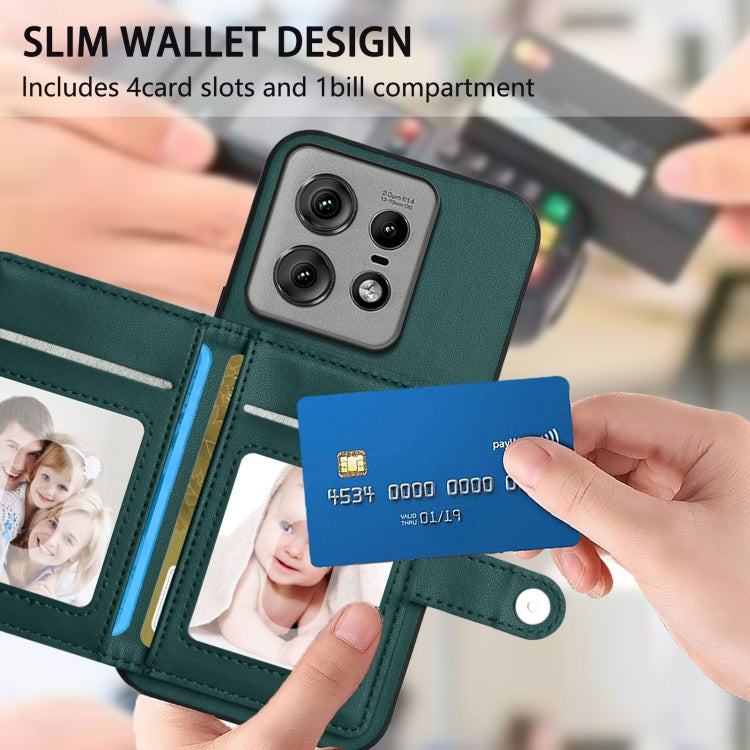 For Motorola Edge 50 Pro Button Card Bag RFID Anti-theft Phone Case