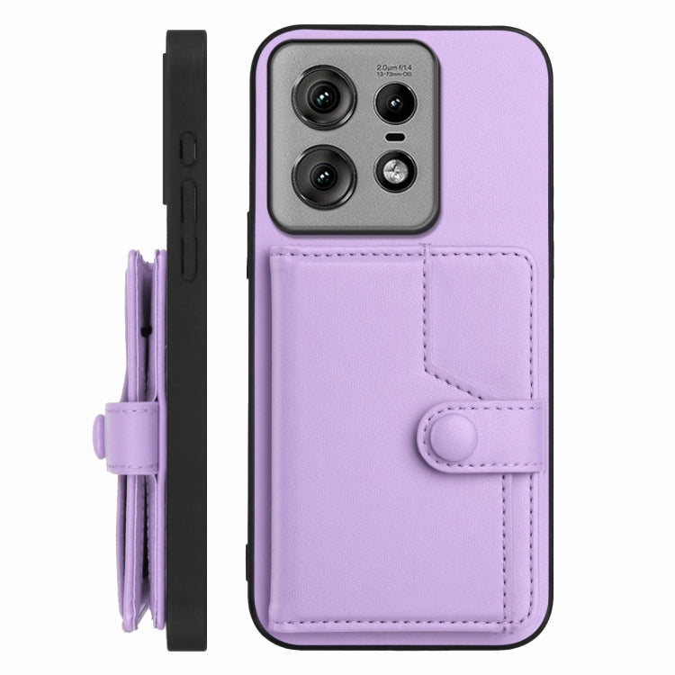 For Motorola Edge 50 Pro Button Card Bag RFID Anti-theft Phone Case