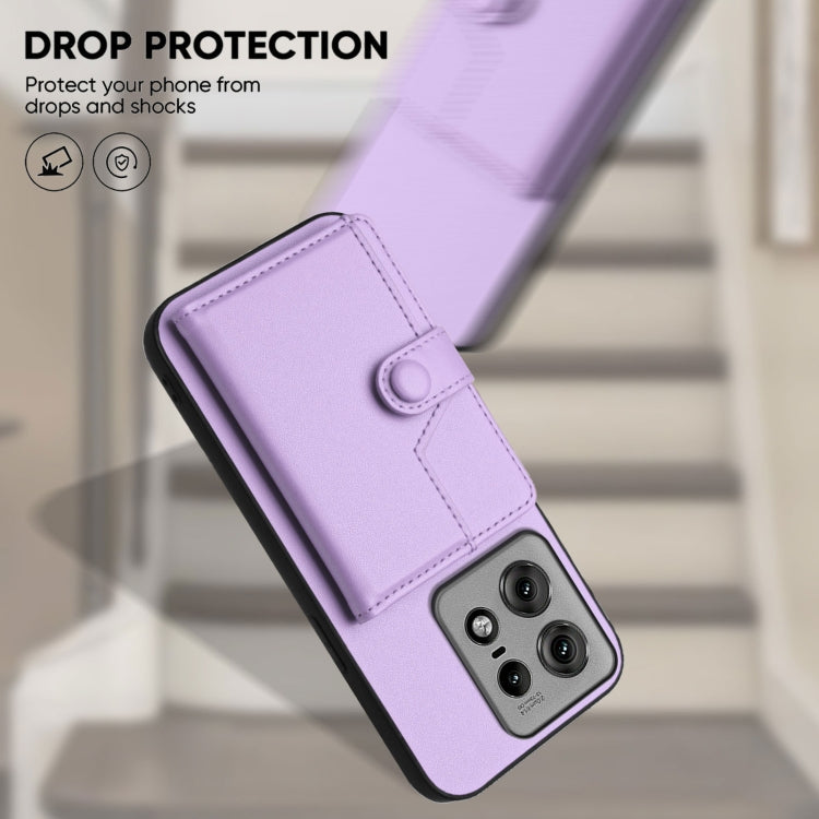 For Motorola Edge 50 Pro Button Card Bag RFID Anti-theft Phone Case