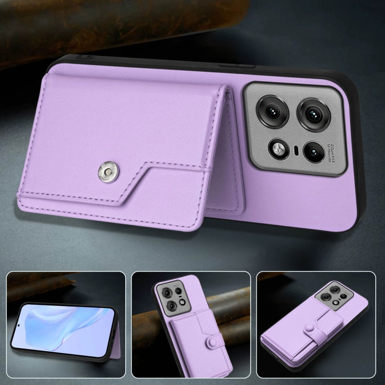 For Motorola Edge 50 Pro Button Card Bag RFID Anti-theft Phone Case