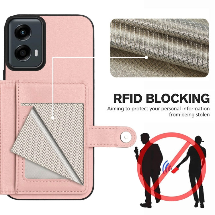 For Motorola Moto G 5G 2024 Button Card Bag RFID Anti-theft Phone Case