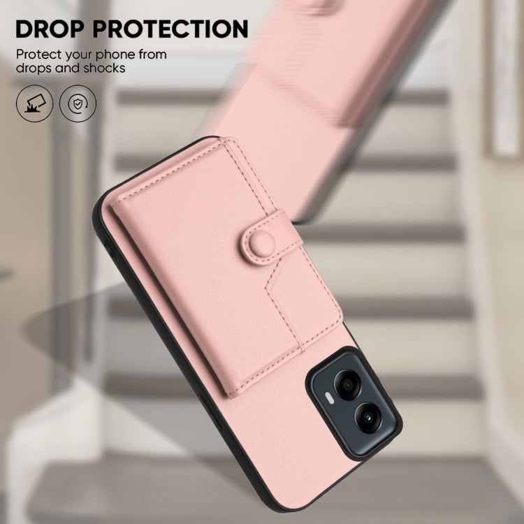 For Motorola Moto G 5G 2024 Button Card Bag RFID Anti-theft Phone Case