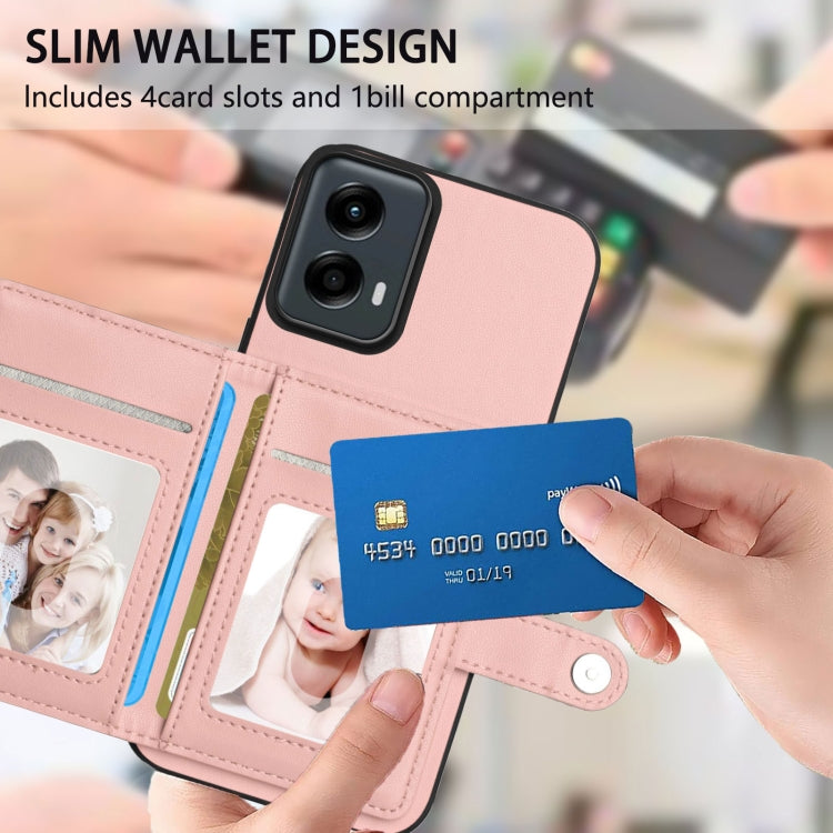 For Motorola Moto G 5G 2024 Button Card Bag RFID Anti-theft Phone Case