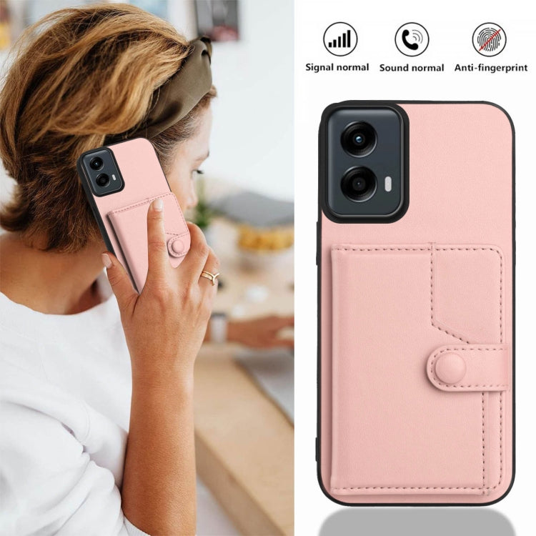 For Motorola Moto G 5G 2024 Button Card Bag RFID Anti-theft Phone Case