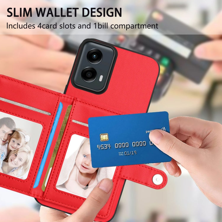 For Motorola Moto G 5G 2024 Button Card Bag RFID Anti-theft Phone Case
