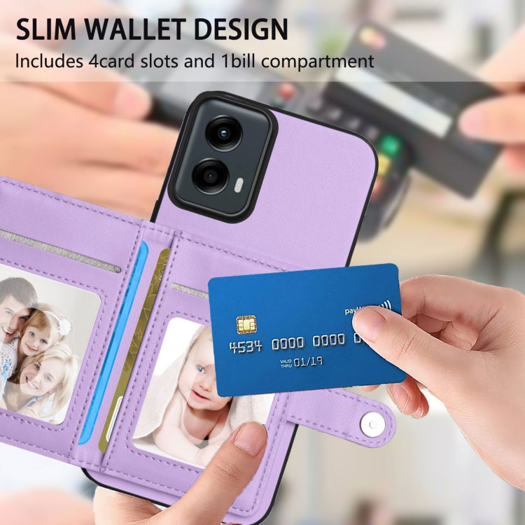 For Motorola Moto G 5G 2024 Button Card Bag RFID Anti-theft Phone Case