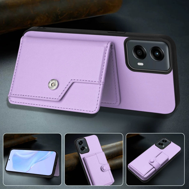For Motorola Moto G 5G 2024 Button Card Bag RFID Anti-theft Phone Case