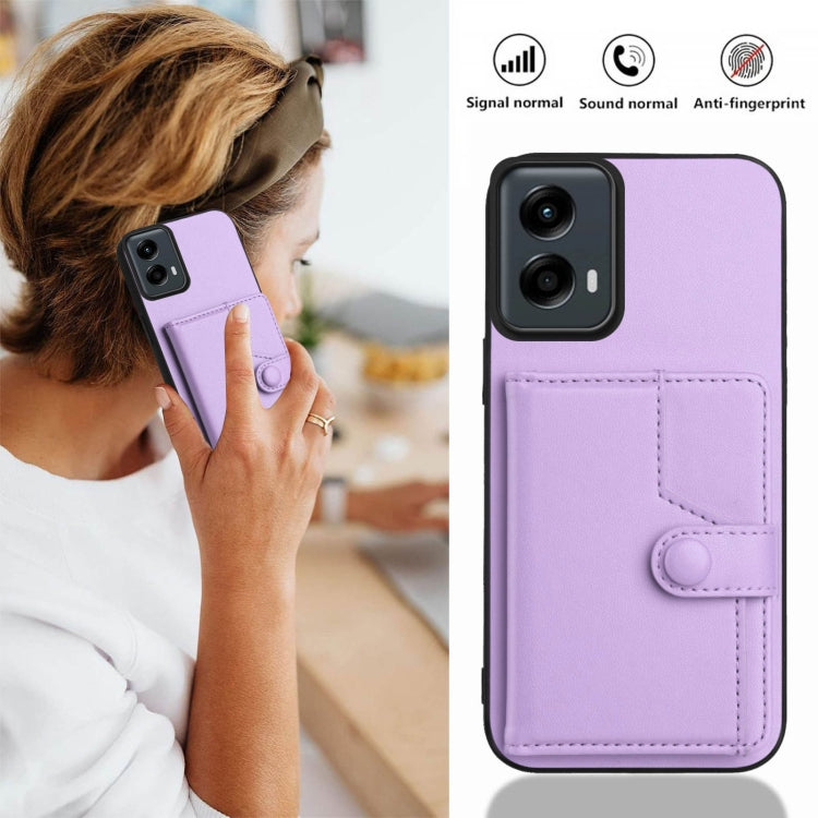 For Motorola Moto G 5G 2024 Button Card Bag RFID Anti-theft Phone Case