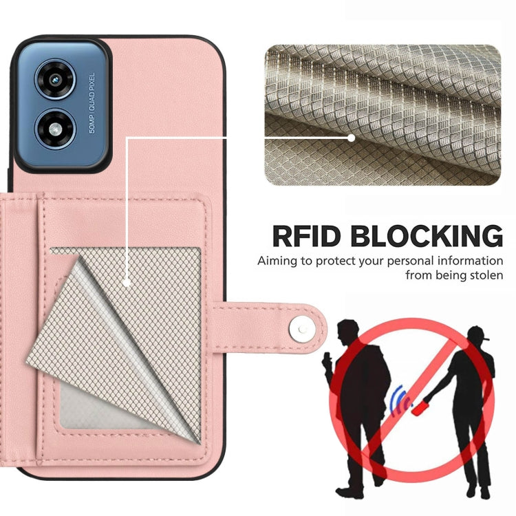 For Motorola Moto G Play 4G 2024 Button Card Bag RFID Anti-theft Phone Case