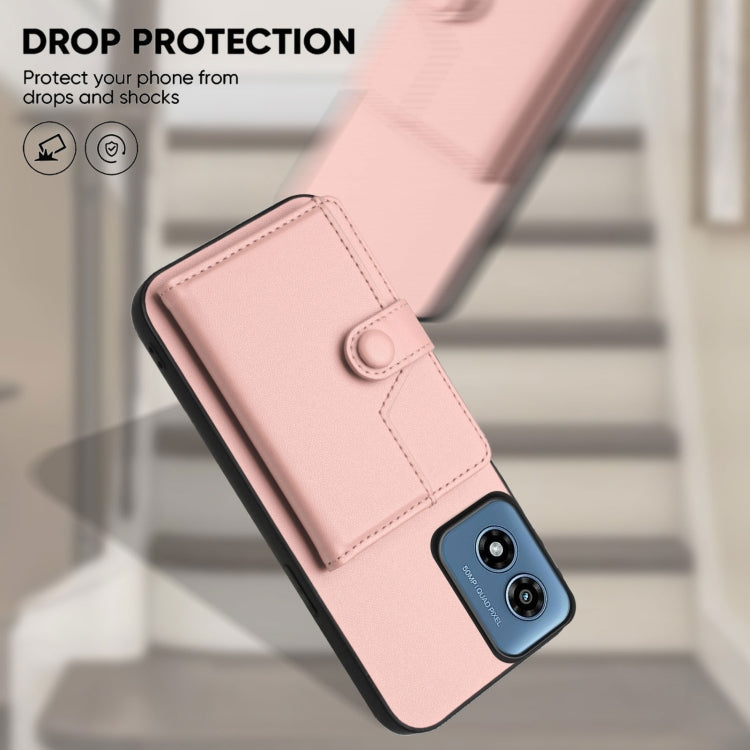 For Motorola Moto G Play 4G 2024 Button Card Bag RFID Anti-theft Phone Case