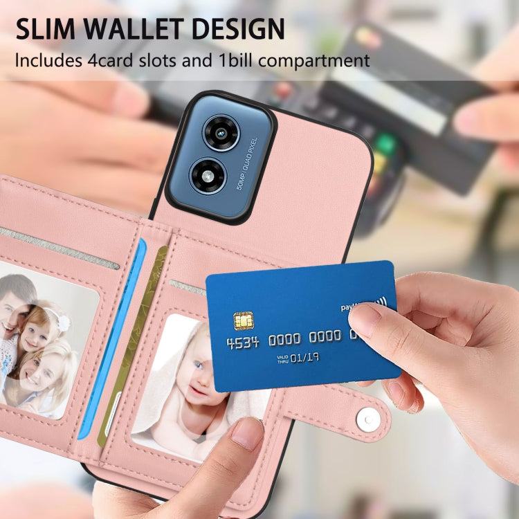 For Motorola Moto G Play 4G 2024 Button Card Bag RFID Anti-theft Phone Case