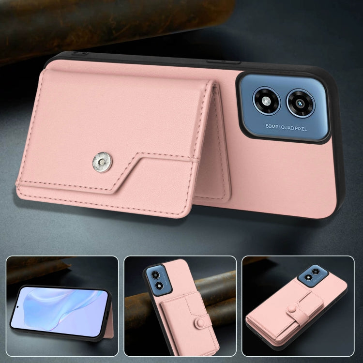 For Motorola Moto G Play 4G 2024 Button Card Bag RFID Anti-theft Phone Case