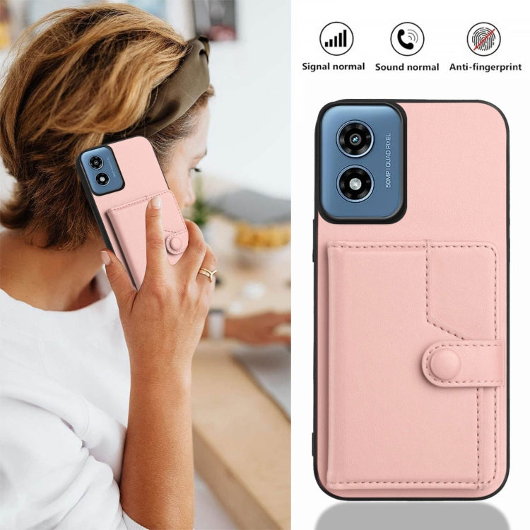For Motorola Moto G Play 4G 2024 Button Card Bag RFID Anti-theft Phone Case