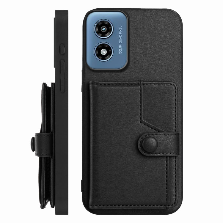 For Motorola Moto G Play 4G 2024 Button Card Bag RFID Anti-theft Phone Case
