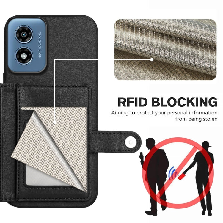 For Motorola Moto G Play 4G 2024 Button Card Bag RFID Anti-theft Phone Case